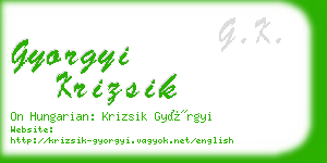 gyorgyi krizsik business card